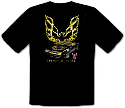 PONTIAC TRANS AM ЛОГОТИП АВТОМОБИЛЯ Черная футболка -542-
