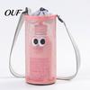 Kids Bottle Carrier for School Mesh Drawstring Crossbody Cup Holder, Adjustable Strap Breathable Water Cute Bag Bag, Cartoon Pattern Pouch Outdoor
