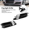 2PCS Front Bumper Foglight Cover Grill 4G0807647T94 4G0807648T94 Fit A6 C7 2014-2018 Black Chrome