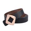 Genuine Leather Womens Retro Gold Buckle Belt With Hollow Design For Casual Fashion