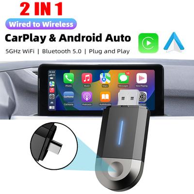 Проводной беспроводной адаптер Carplay Android Auto USB Type C для штатной автомобильной стереосистемы Plug and Play Smart Link для телефонов Android IOS