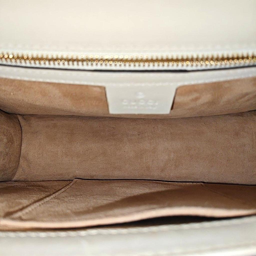 [Pre-Owned] Sylvie Gold Buckle Striped Web Satin Bow Wide Shoulder Strap Leather Handbag - Good #ECHIWD