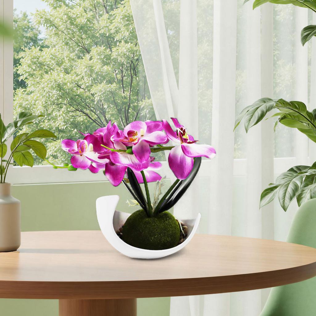1Pcs Butterfly Orchid Bonsai Simulation Flower Artificial Butterfly Orchid Potted Plant Table Ornament Home Wedding Decoration