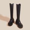 Модные зимние ботфорты на платформе женские модные из мягкой кожи длинные ботильоны дизайнерские на толстом каблуке женские боты