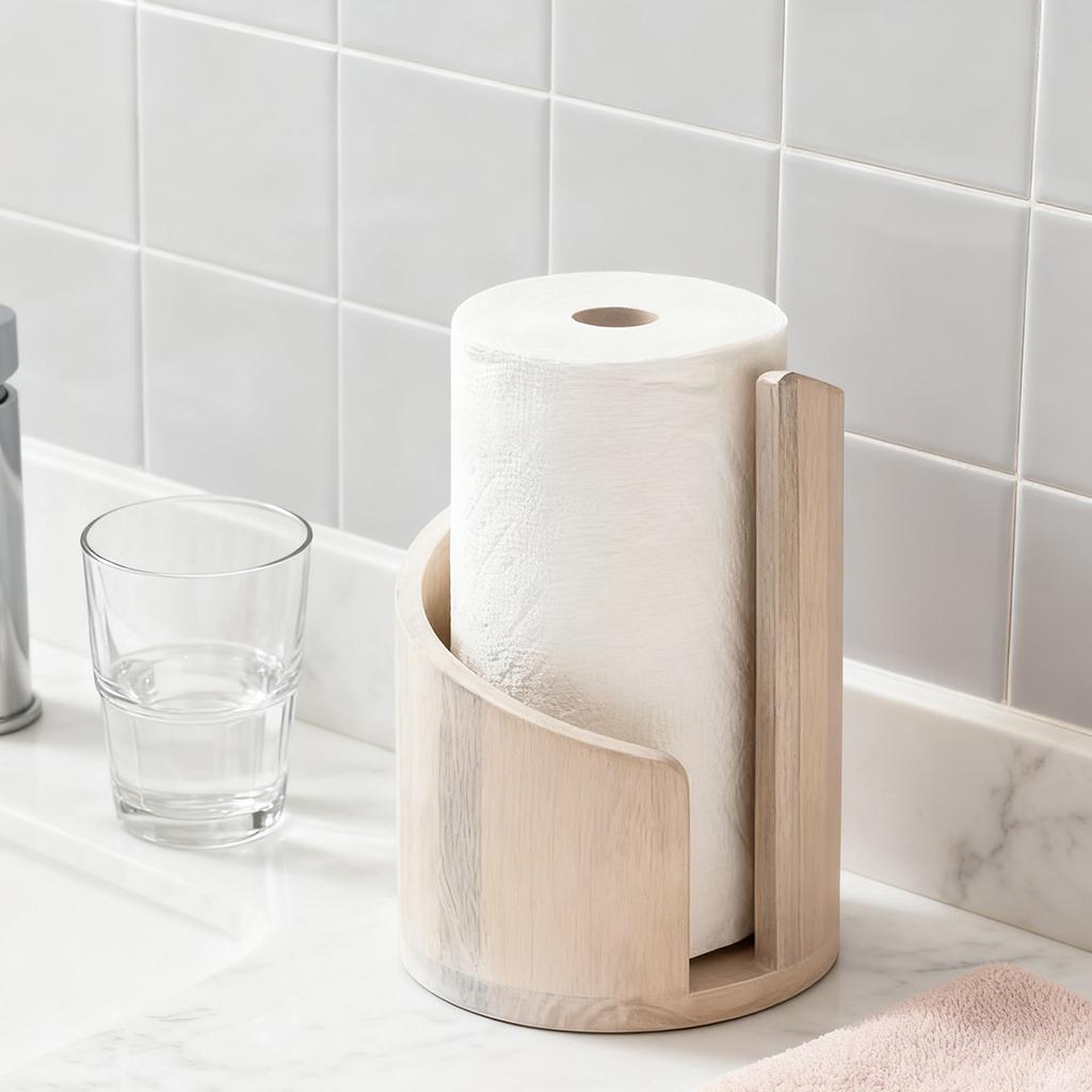 Деревянный Настольный Держатель для Бумажных Полотенец Держатель для Рулонной Бумаги Органайзер С Нескользящей Основой Диспенсер для Салфеток для Ванной Кухни Стола