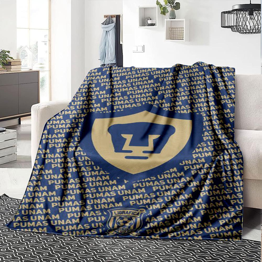 Pumas UNAM Print Flannel Blanket High Quality Warm Comfortable Cover for All Seasons Perfect for Gifts Home Decor