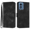For Motorola Moto G Play (2024) 4G Wallet Case Line Imprinted PU Leather Phone Cover with Strap