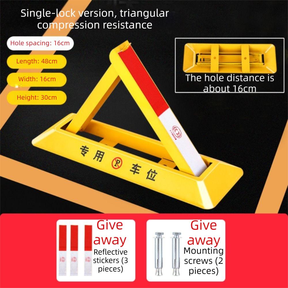 Portable Folding Parking Space Lock Thickened Anti-collision Triangular Lock Parking Barrier Fixed Design Pressure Resistant Thread Lock3