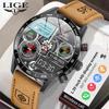 Men's Large-Screen Round Dial Smartwatch with Multi-Functionality and Bluetooth Calling