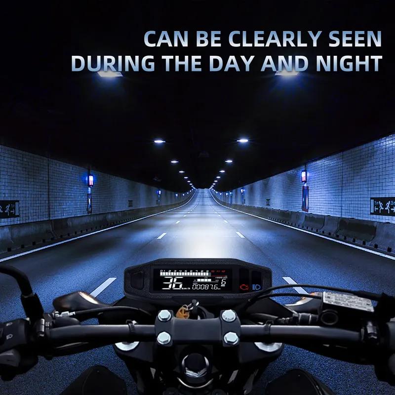Waterproof Speedometer Motorcycle Universal LED Digital Dashboard Km/h MPH Odometer Meter Motor Gauge Sensor with Y/Z/W Bracket