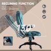 Massage Recliner Chair Heated Office Chair with Six Massage Points Velvet-Feel Fabric 360 degrees Swivel Wheels Blue