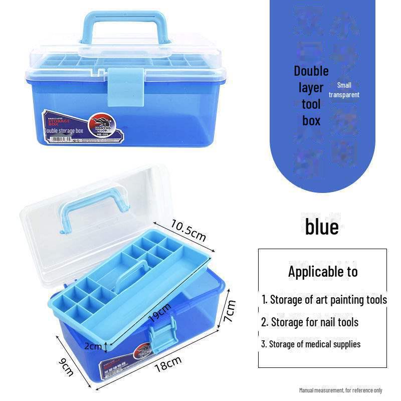 Большая вместимость, 3-слойная прозрачная коробка для хранения художественных инструментов и карандашей