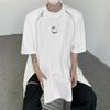 Мужская футболка Hip Hop с двойной молнией, повседневные футболки в стиле панк, топы High Street