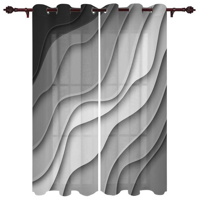 Оранжево-серые градиентные геометрические абстрактные оконные шторы для гостиной, роскошные оконные шторы для спальни, кухни