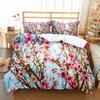 Пододеяльник с изображением весенних цветов King Queen, комплект постельного белья с цветочным принтом, пододеяльник с изображением цветущей вишни, 2/3 предмета из полиэстера