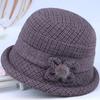 In the elderly hat lady mother woolen basin hat spring and autumn grandma bucket hat autumn and winter plush thick top hat