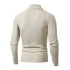 Men  Long Sleeves  Standing Collar  Half Zipper  Knitted Sweater