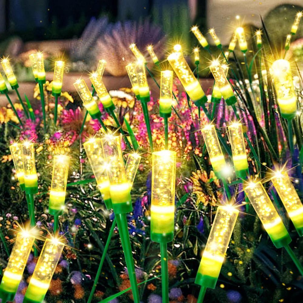 Warm Light Solar Garden Lights Waterproof Design Solar Reed Lights  Yard Pathway