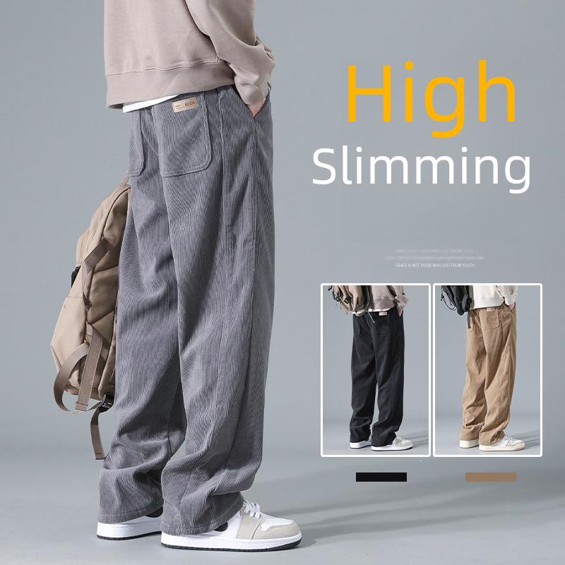 Мужские вельветовые брюки широкого кроя: Модный, повседневный, большой размер для всех сезонов