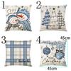 2Pcs Luxury Christmas Blue Cushion Cover Soft Snowman Pillow Shell  Pillow
