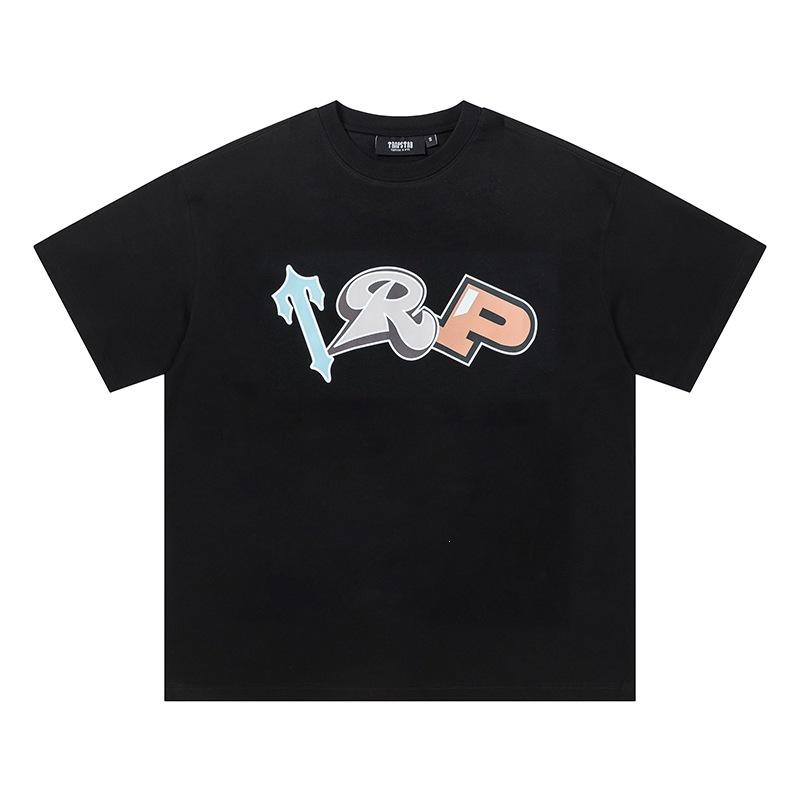 Cross-border new graffiti letter printing European and American street trendy brands loose and versatile casual men's and women's short-sleeved round