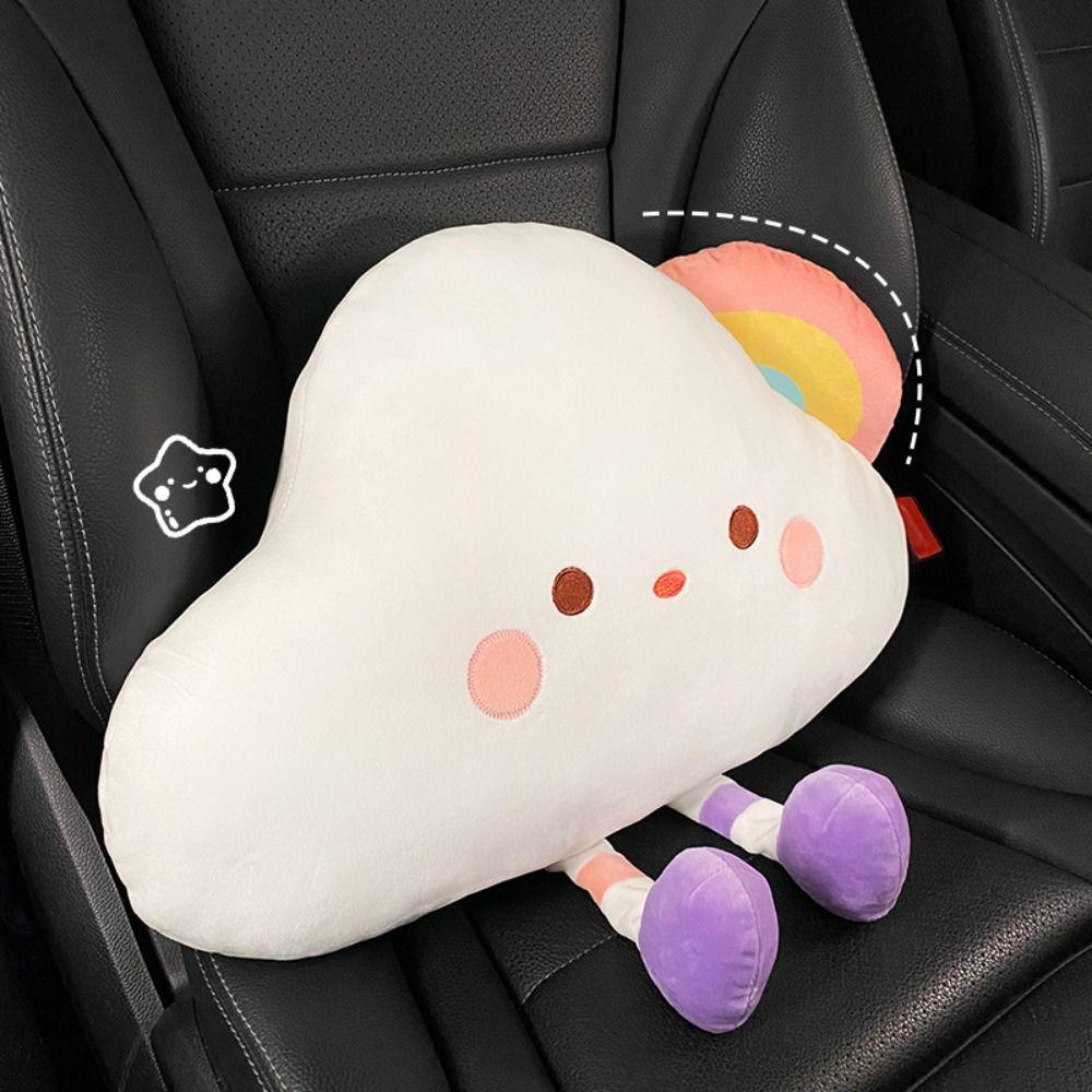Soft Clouds Plush Neck Pillow Plush Clouds Waist Support  Car Accessories