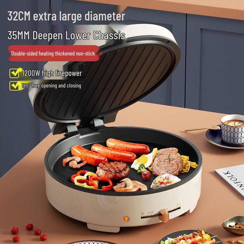 New Adjustable Temperature Electric Griddle: Double-Sided Non-Stick Surface for Pancakes, Cakes, Crepes, and More