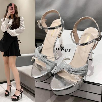 Сандалии с крестообразным вырезом и кристаллами, стразами, пряжкой, новые летние повседневные женские туфли на шпильке, на очень высоком каблуке