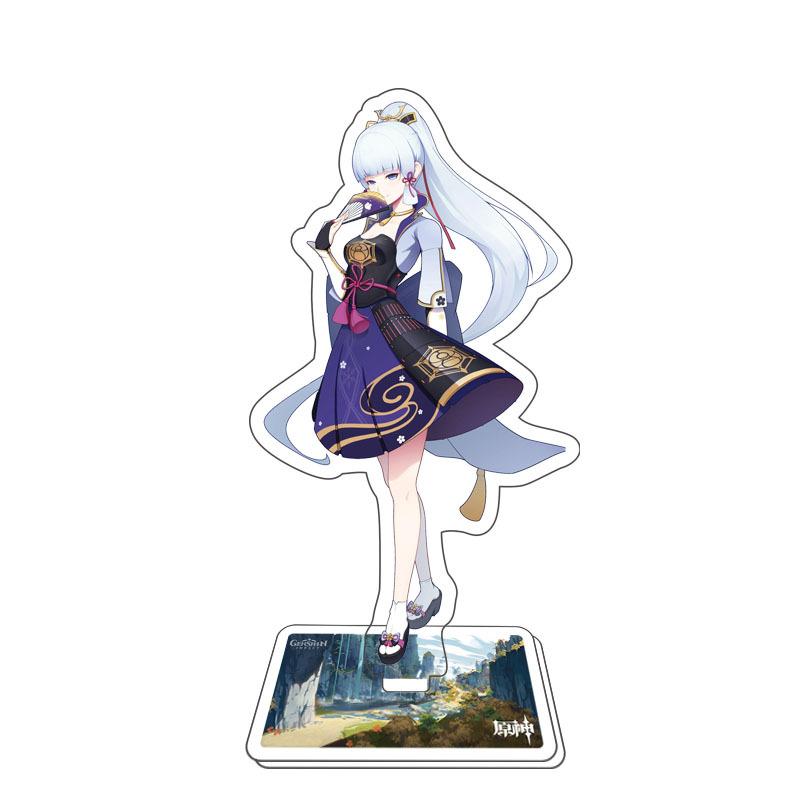 Игра Genshin Impact Стенд для фигурки Модель Игрушка 15 см Кэцин Шэнь Хэ Аратаки Итто Акриловая пластина с фигуркой Настольное украшение Подарок