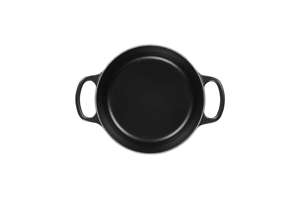 LE CREUSET Литая эмалированная кастрюля Signature Cocotte Ronde 16 см, матово-черная, совместимая с газовой духовкой IH, японская [Авторизованный продукт]
