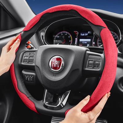 Подходит для чехла рулевого колеса Fiat Sports из замши, разъемного типа на защелках, нескользящий и прочный, для таких моделей, как 500 Panda Pandina Tipo Egea Strada