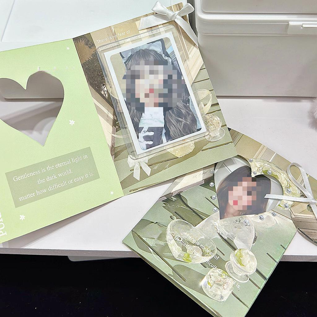 10 шт., милая розовая складная открытка, задняя часть Kpop Star, 3 дюйма, фотокарта, сделай сам, упаковочный материал, фиксированная доска для открыток Kawaii