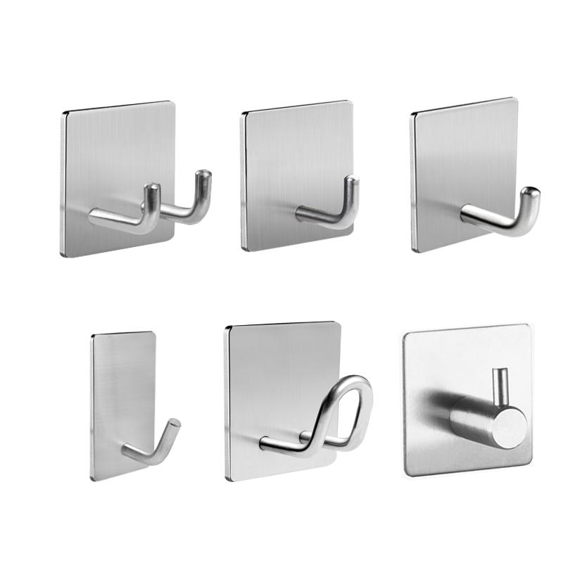 Simple Design Metal Adhesive Wall Hook Coat and Hat Hooks Clothes Metal Wall Hook & Loop