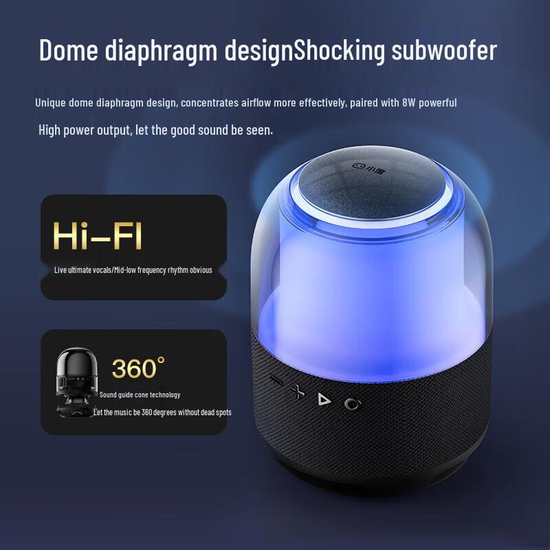 Умная портативная Bluetooth-колонка Xiaodu с RGB-подсветкой, штекер CN (адаптер в комплекте)