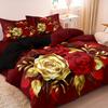 Romantic Rose Floral Flower Printed Duvet Cover All Season Bedding Set, Zipper Design Soft Breathable Comfortable And Easy Care