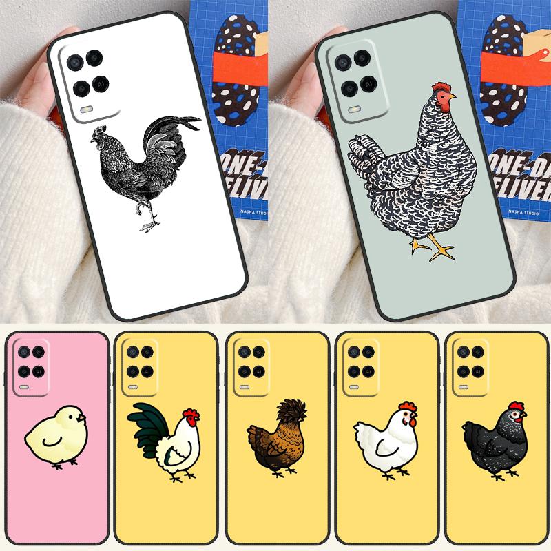 Чехол для телефона Oppo A74 A94 A54 A80 A78 A98 A40 A60 A18 A38 A58 A15 A17 A77 A57S A16 A76 A96 с изображением пухлой курицы