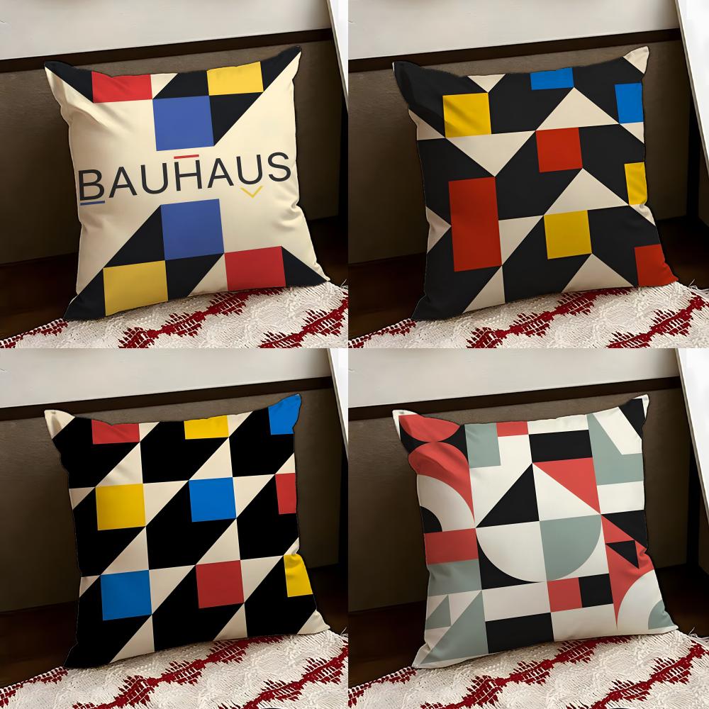 Abstract BBauhaus Geometry Cushion Cover Reversible Soft Durable Pillow Cover Home Car MultiScene Use for Daily Comfort