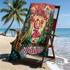 Custom Name Personalized Masha and the Bear Print Beach Towel, for Trip Camping Beach Party Home Decor, Birthday Gift for Family & Friends