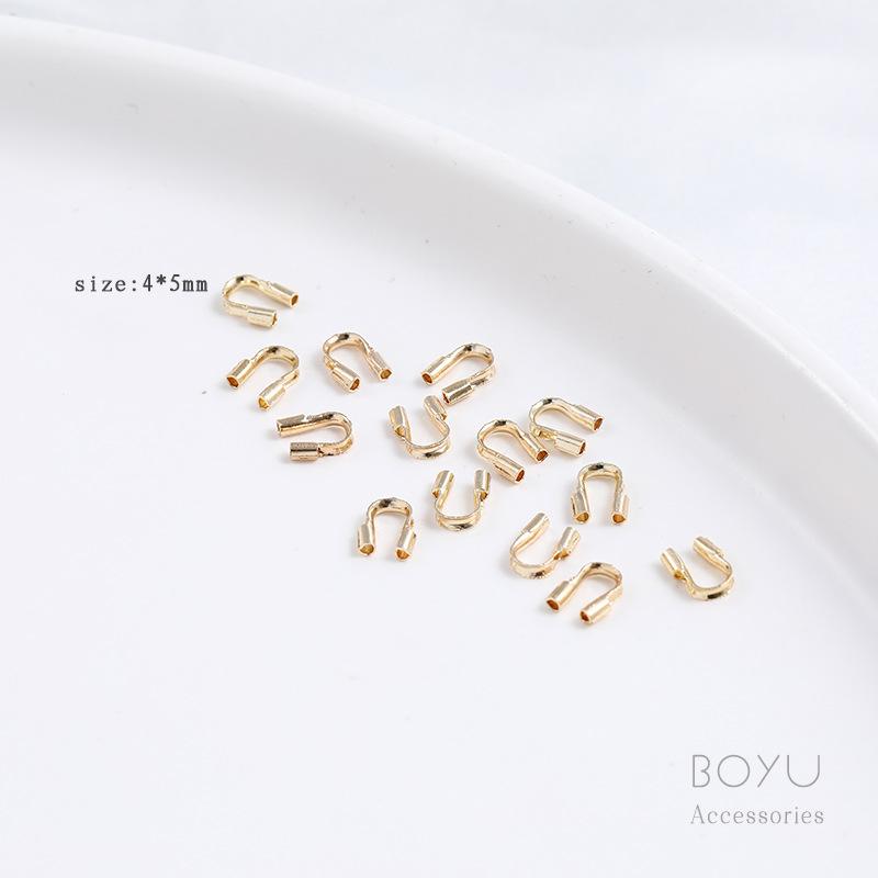 Застежка-зажим с позиционированием из 14-каратного золота для DIY жемчужного ожерелья - Защищающая цветная наконечник для бусин