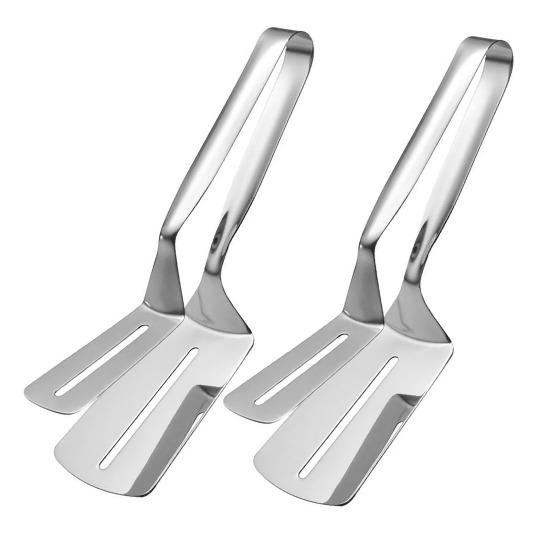 Лопатка-щипцы для барбекю из нержавеющей стали с нескользящей ручкой, жаростойкий гриль-переворачиватель для бургеров, рыбы, блинов, многофункциональный кухонный инструмент