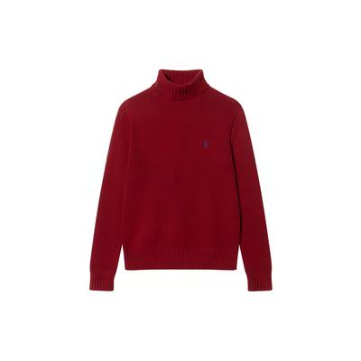 Polo FW23 Вязаный свитер с высоким воротом и вышивкой логотипа маленькой лошади для мужчин 710777848-003