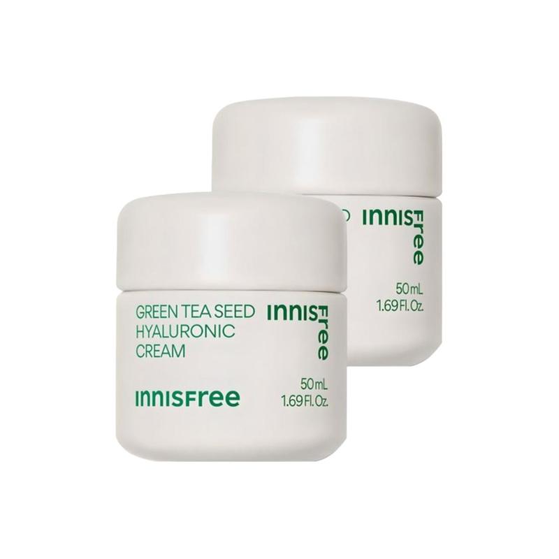 Innisfree Крем Успокаивающий, Подтягивающий, Увлажняющий, Контроль Жирности и Антивозрастной с Семенами Зеленого Чая и Гиалуроновой Кислотой - 50 мл