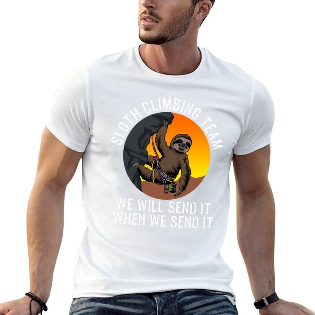 Sloth Climbing Team Funny Climbing Sloth Gift Tshirt T Shirts With Prints Cotton T Shirt Unisex Tshirt