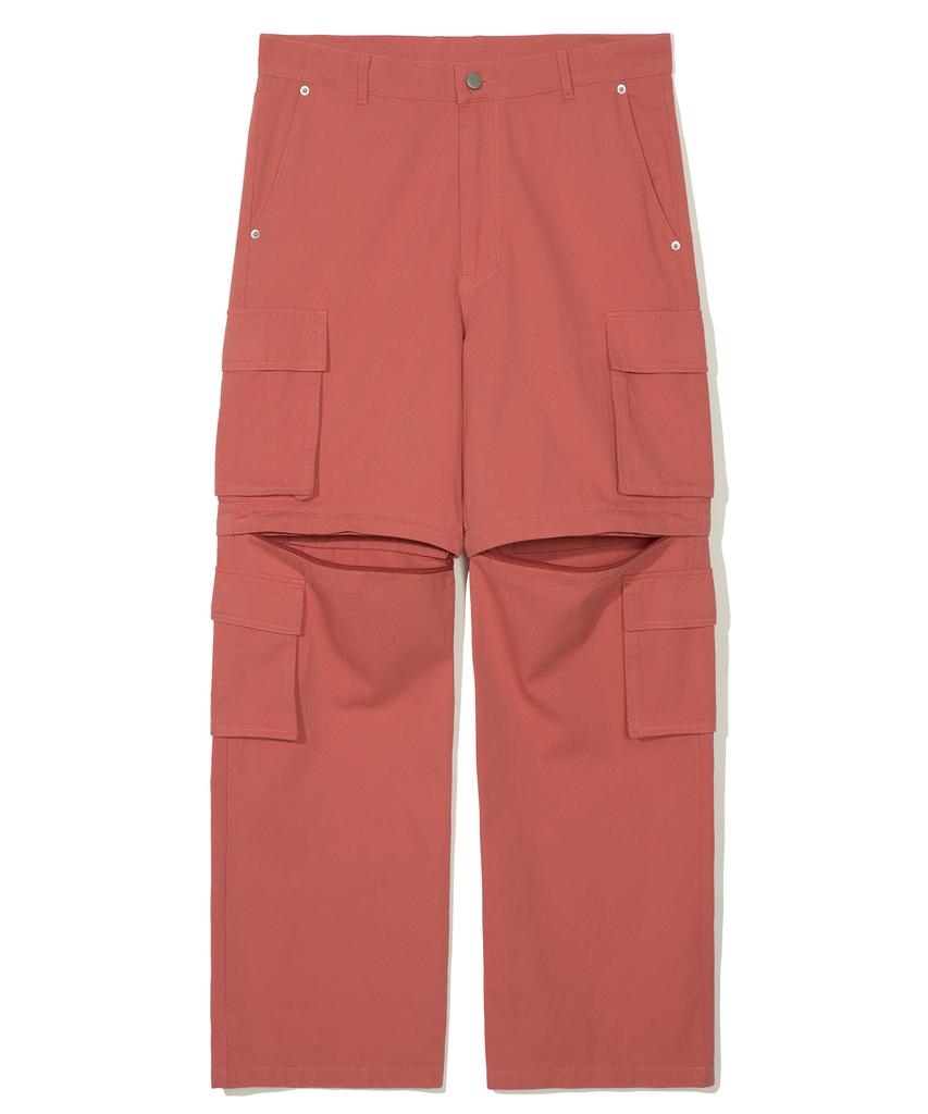 PARTIMENTO Detachable Multi-Pocket Cargo Pants Orange