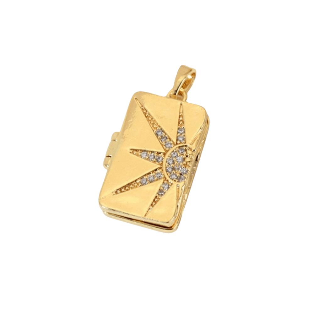 Zircon Photo Box Pendant Foldable Design Couple Chain Pendant Personalized DIY Accessories Gifts
