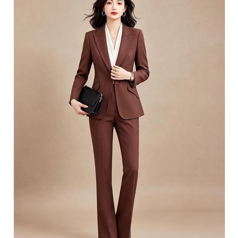 EST+II Women's Professional Single-Button Blazer and Trouser Suit Set