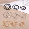 Girls Small Circle Silver 3 Size Gold Hoop Earrings Round Earring Hip-Hop Fashion Jewelry