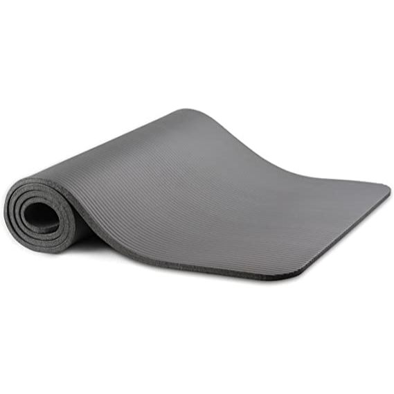 Экологичный нескользящий коврик для йоги с липкой поверхностью и ремнем для переноски для дома,(4мм) (Размер:183см* 61см* 0,4см) (Пакет из 1) (серый)