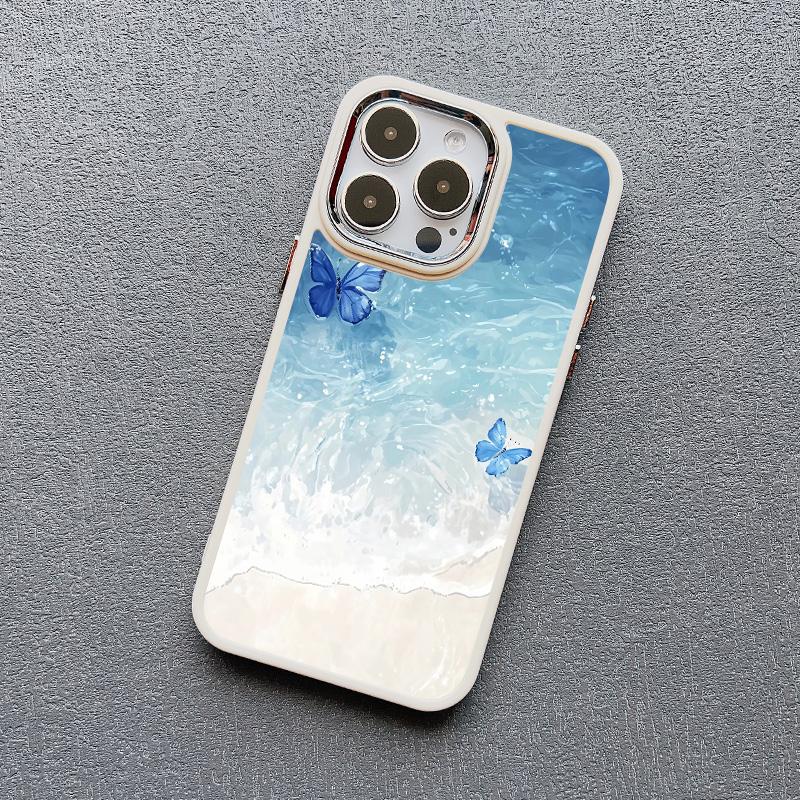 Синий Бабочка Океанские Волны Чехол для Телефона Для iPhone 14 13 12 11 Pro Max 16 15 Pro Max Plus 7 8 Plus SE 2020 XR XS X Силиконовый Чехол
