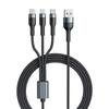 3-в-1 USB-кабель Кабель для быстрой зарядки Мультизарядный шнур USB-адаптер Плетеный провод Для мобильного телефона Планшета Ноутбука